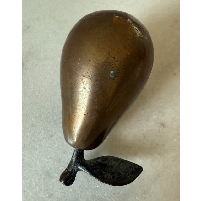Bronze Vintage Mid Century Apple and Pear Bronze Sculptures For Sale - Image 8 of 9