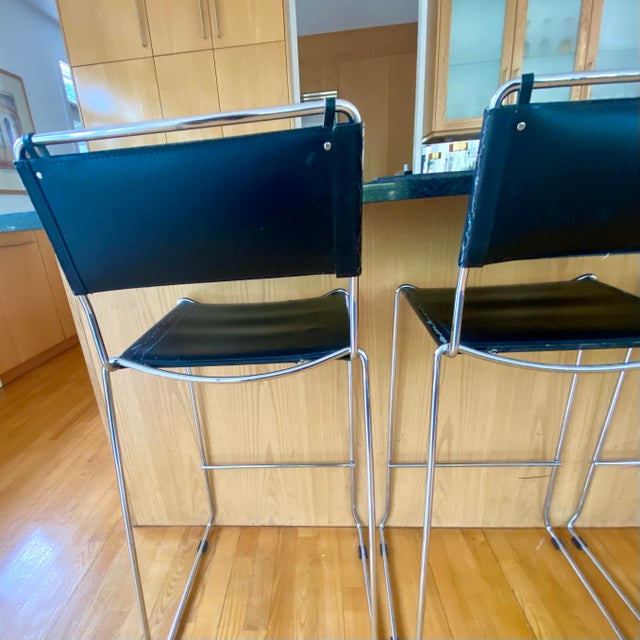 1990s Italian Style Stacking Counter Chairs Set of Four For Sale - Image 13 of 16