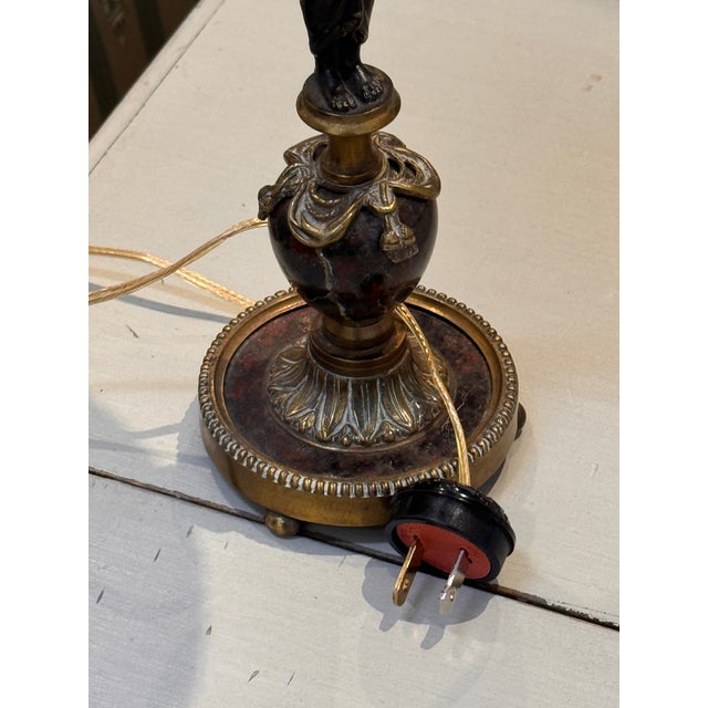 Early 19th Century Early 19th Century French Empire Bronze and Marble Candlestick Lamp For Sale - Image 5 of 8