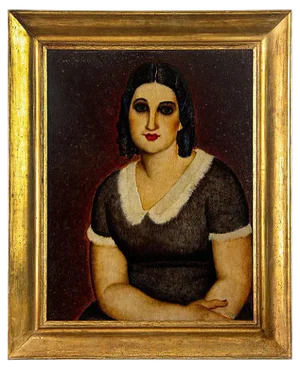 Portrait of Woman - Oil on Plywood by Domenico Cantatore - 1920 ca. 1920 ca.