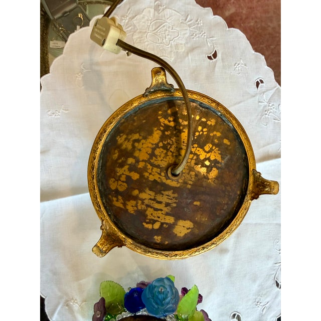 Antique Czech Bride Basket Lamp For Sale - Image 11 of 16