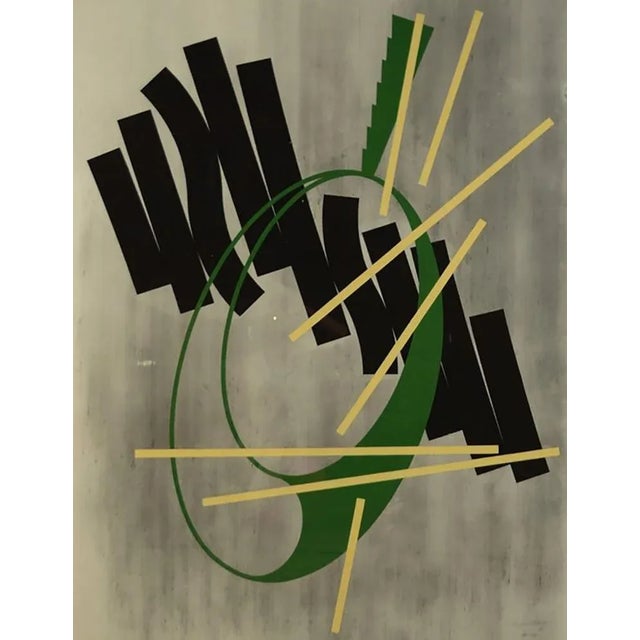Hail Nigel British 1943 - Geometric Abstraction Oil Chalks 59.5 x 47 in. Frame 62 x 50 in. Signed, dated 1986 artist...