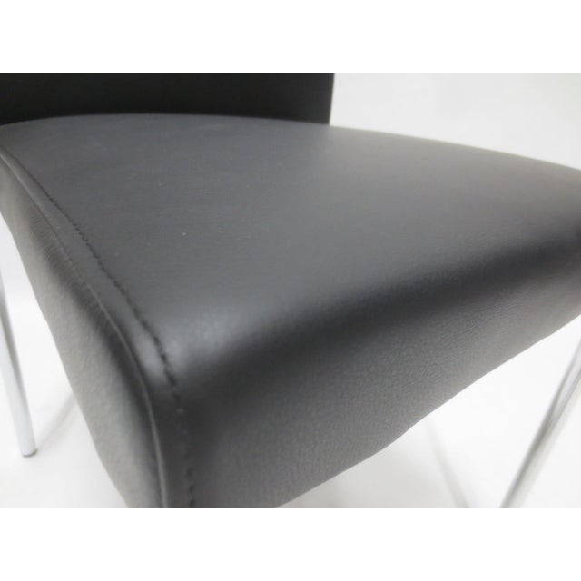 Contemporary Walter Knoll Jason Lite Side Chair in Black With Polished Chrome Legs (New) For Sale - Image 3 of 8