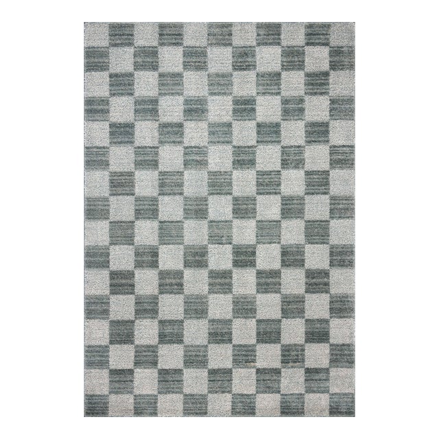 Chris Loves Julia x Loloi Calvin Blue / Ivory 7'-10" x 10' Area Rug For Sale