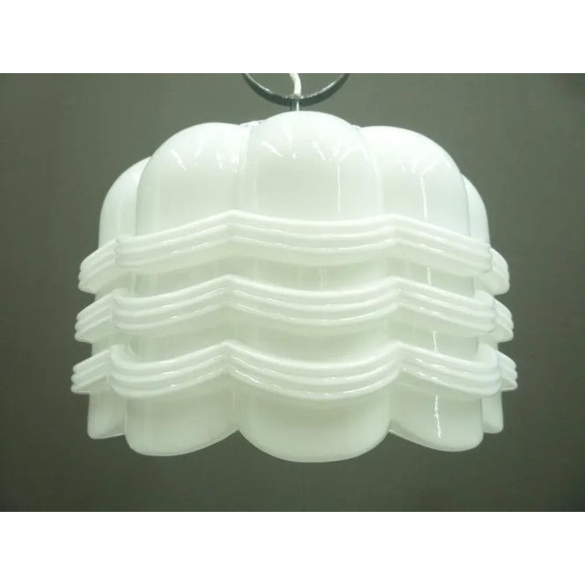 Mid-Century Modern Space-Age Glass & Chrome Pendant Lamp from Limburg, 1960s For Sale - Image 3 of 13