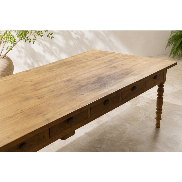 Large Oak Tailor's Table with Drawers, France, 1930 For Sale - Image 18 of 18