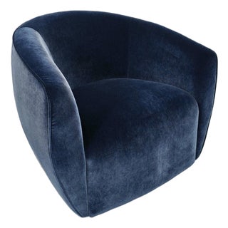 Midnight Velvet Swivel Bubble Chair For Sale