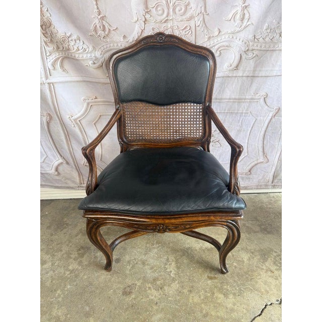 Black Eight French Provincial-Style Dining Chairs For Sale - Image 8 of 18