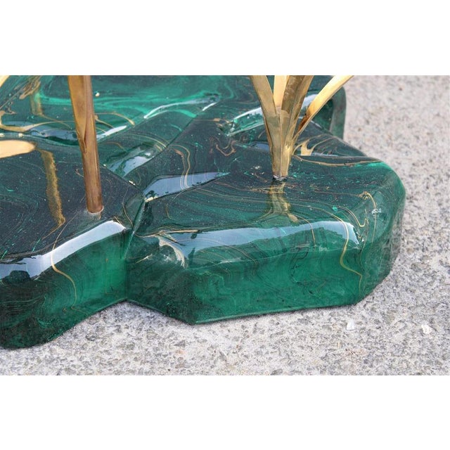 1970s Italian Floor Lamp in Malachite & Brass, 1970s For Sale - Image 5 of 18