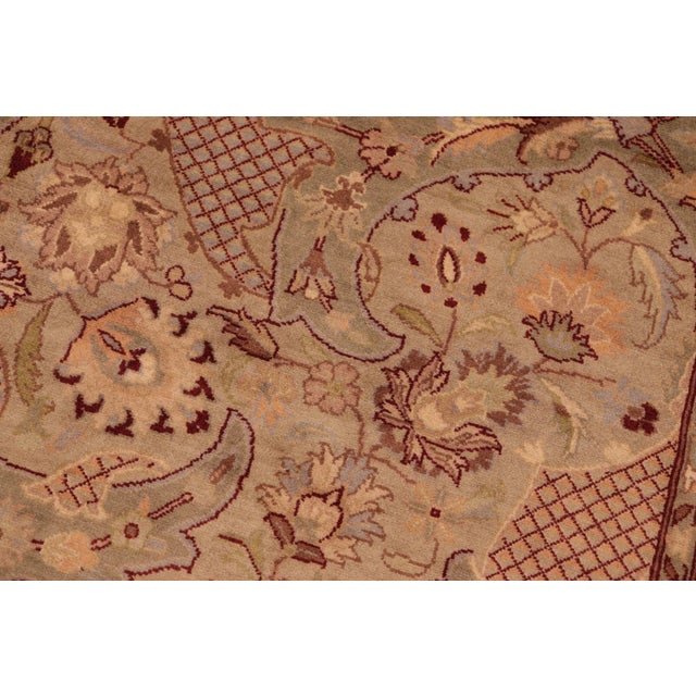 Beautiful 1990's Pak-Persian Taupe/Green Wool Rug - 6'1'' X 9'3'' For Sale - Image 4 of 9