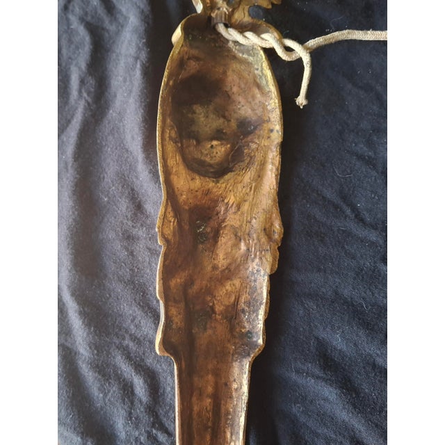 19thc French Art Nouveau Gilt Bronze "Beautiful Baby Face" Sconce With Designer Art Glass Period Shade For Sale In Miami - Image 6 of 18