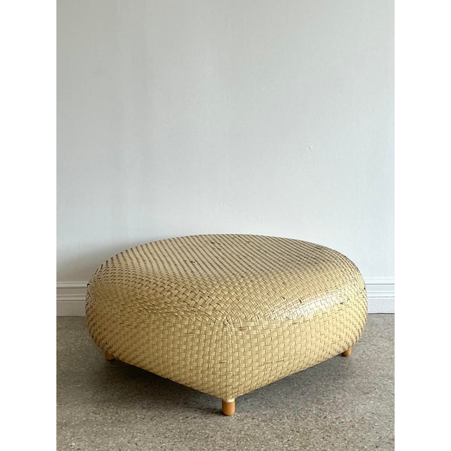 Wood Vintage Woven Rattan Coffee Table For Sale - Image 7 of 12