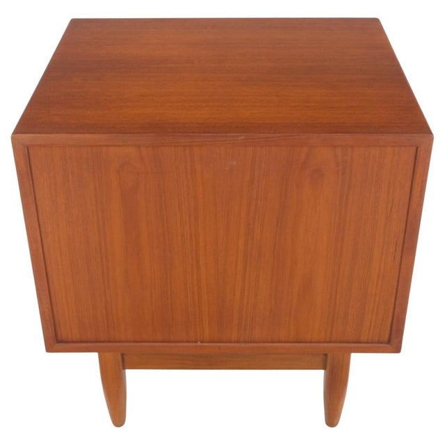 Danish Mid-Century Modern Teak Side End Table Night Stand Tambour Doors Falster For Sale - Image 12 of 12