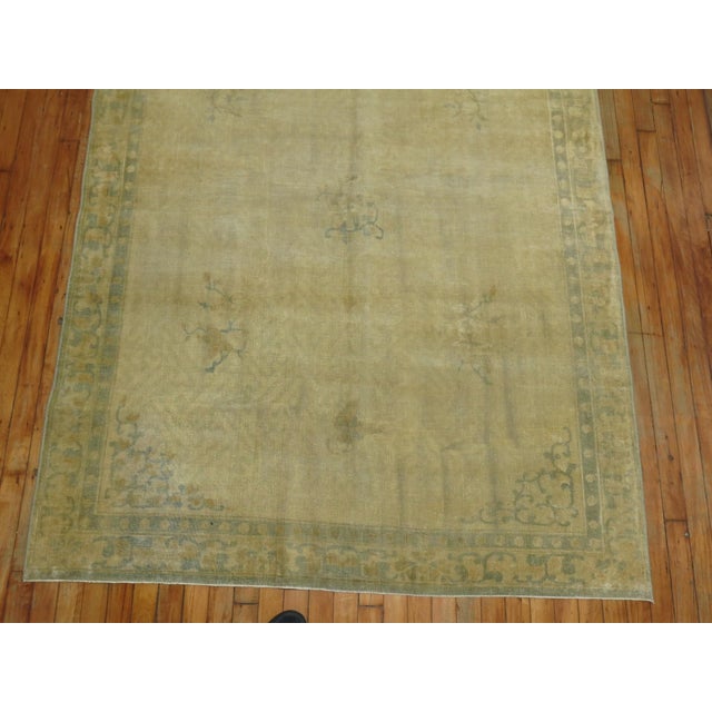 19th Century Beige and Green Chinese Gallery Corridor Rug - 5' x 19'2" For Sale - Image 11 of 12