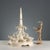 Earthenware centerpiece set on a circular base embellished with relief festoons. A central obelisk supported by four lions...