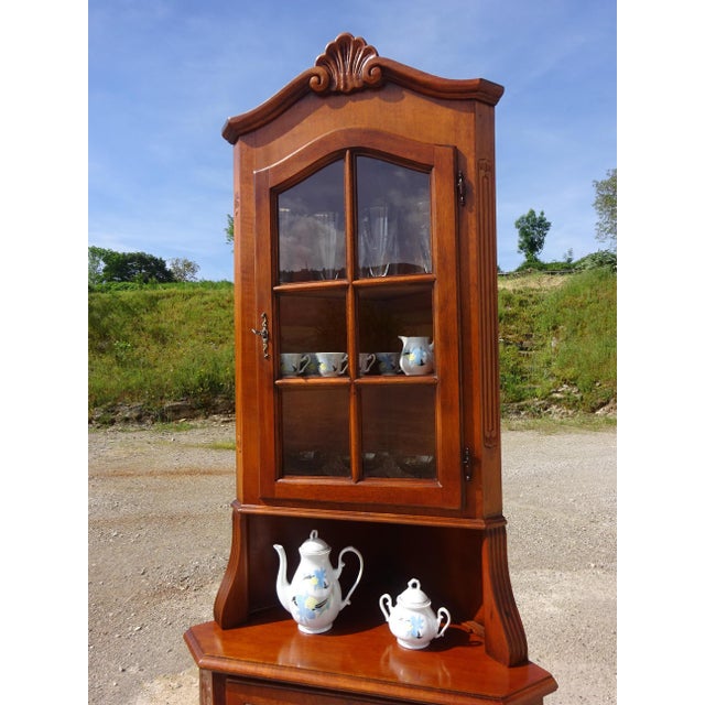 Glass Corner Display Cabinet, 1980s For Sale - Image 6 of 18