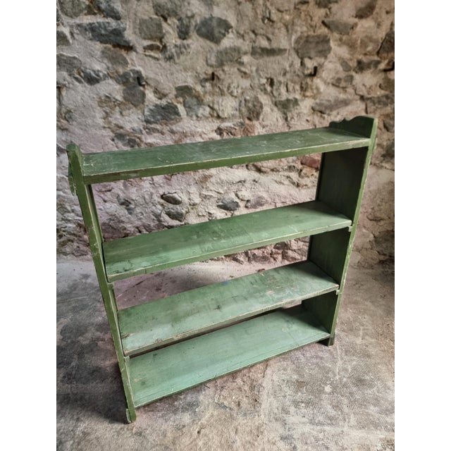 Vintage Pine Open Shelving Unit in Sage Green Paint, 1900 For Sale - Image 13 of 18