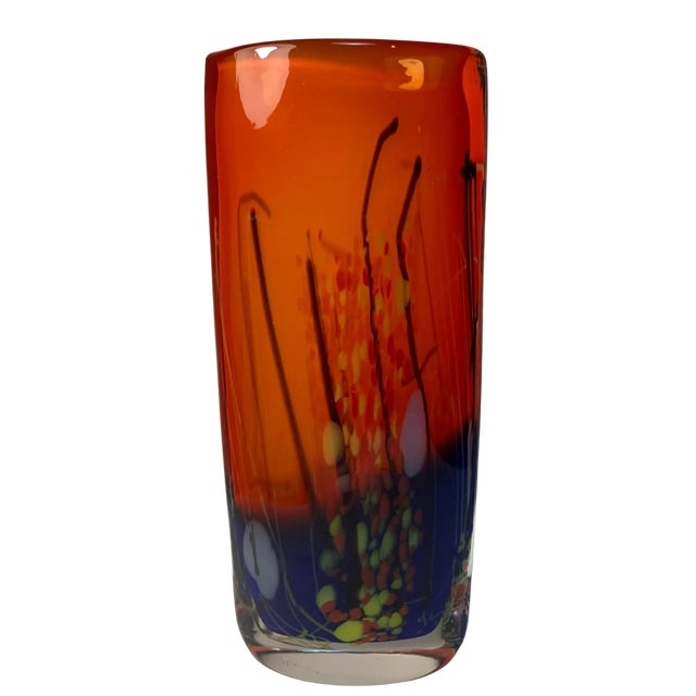 Mid 20th Century Atelier Beránek Signed Art Glass Elliptical Abstract Vase For Sale - Image 5 of 12