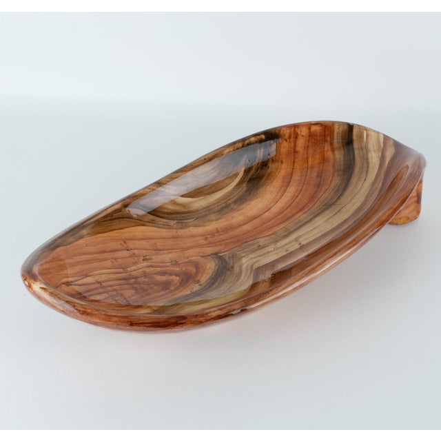 Saint-Jean-du-Desert, Marseille Ceramic Centerpiece, Faux-Wood Decor, circa 1950 For Sale - Image 12 of 15