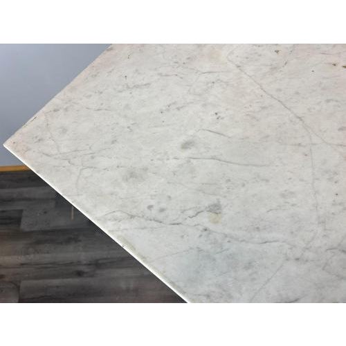 Antique French Carved Oak Bedside Table with Marble Top For Sale - Image 10 of 12