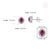 18k White Gold Natural Oval-Cut Vivid Red Ruby & Diamond Halo Stud Earrings- A Pair For Sale - Image 11 of 15