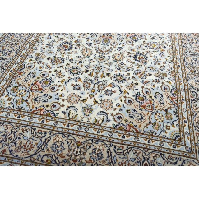 Textile Middle Eastern Hand-Knotted Kashan Cork Rug For Sale - Image 7 of 13