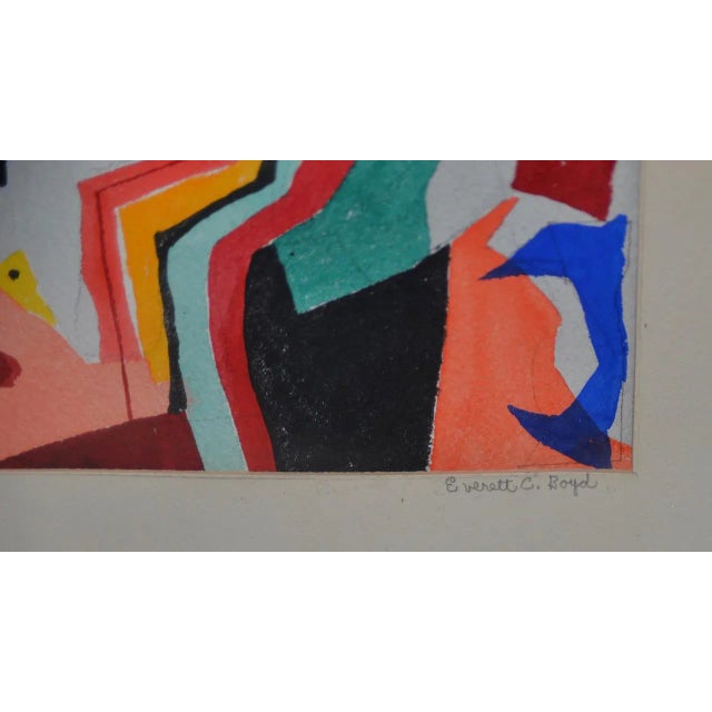 Paper Everett Charles Boyd "Mardi Gras" Original Abstract Watercolor For Sale - Image 7 of 9