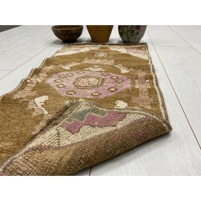 1950s Brown Handknotted Area Rug For Sale - Image 5 of 5
