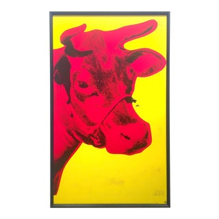 Andy Warhol Foundation Vintage 1992 Lithograph Print Framed Pop Art Poster " Cow " 1971 For Sale