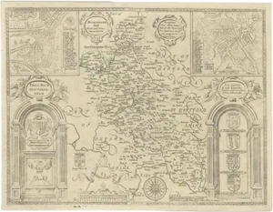 Antique Map of Buckinghamshire, England, 1743