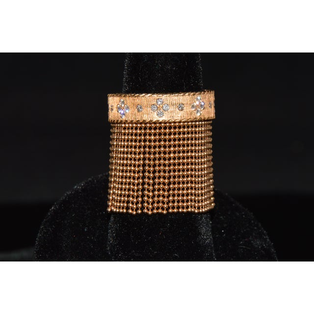 Late 20th Century Authentic Roberto Coin Princess Tassel Fringe Diamond Ring 18k Rose Gold, Size 7 For Sale - Image 10 of 13