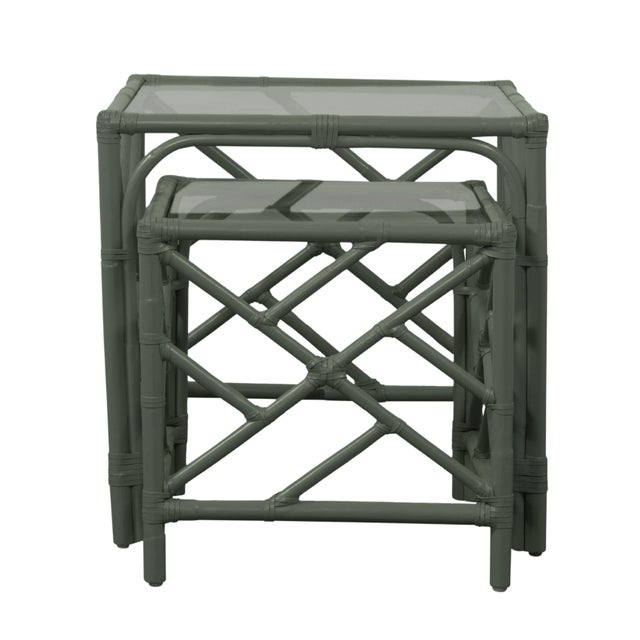 Not Yet Made - Made To Order Chippendale Nesting Tables - Evergreen For Sale - Image 5 of 6