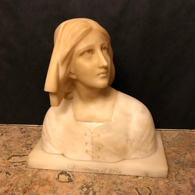 Italian Alabaster Bust Joan of Arc | Chairish