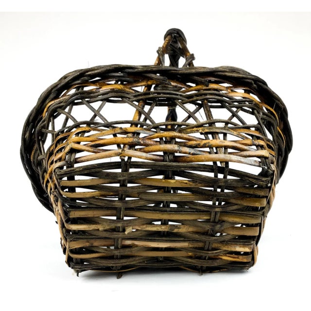 Vintage Reed Wicker French Market Basket For Sale - Image 10 of 13