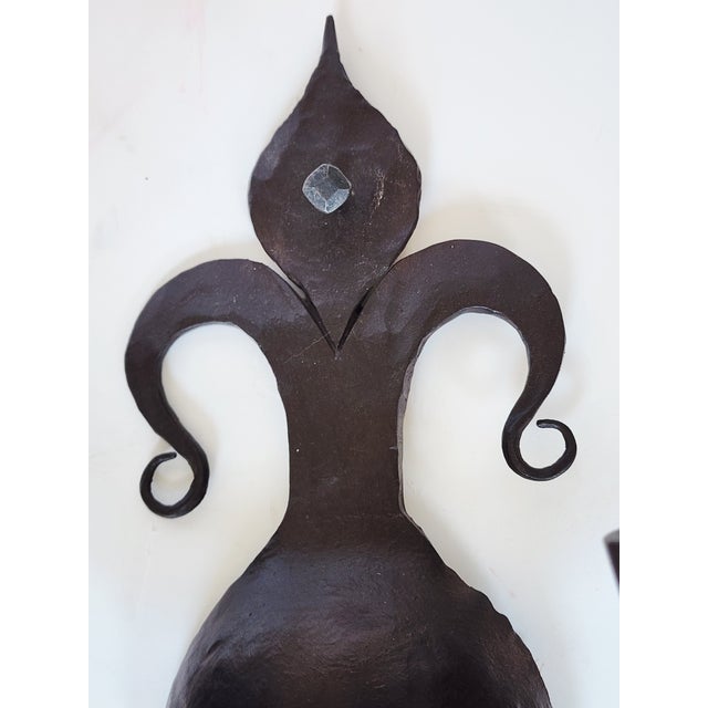 Ironware International Inc. Athena Wrought Iron Wall Sconces-a Pair For Sale - Image 9 of 14