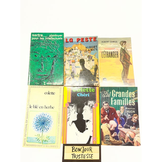 1950s Vintage Softcover French Colette Camus Sagan Sartre Books Set/7 For Sale - Image 5 of 7