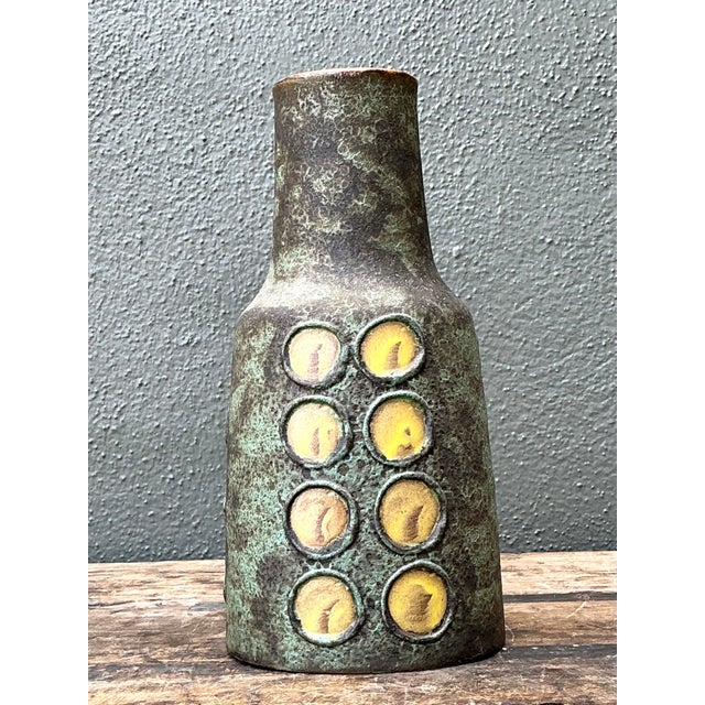 Vintage West German Original Studio Pottery Vase For Sale - Image 10 of 12