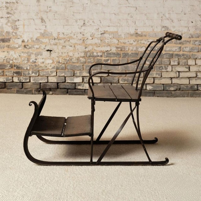 French 19th Century French Iron Sled With Oak Seat For Sale - Image 3 of 10