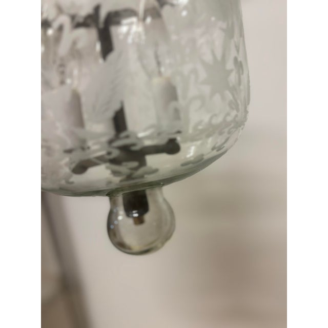 Late 19th Century A Pair of Floral Bell Jar Lanterns in Antique Bronze For Sale In Los Angeles - Image 6 of 12