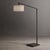 Contemporary Stretch 75"h 1-Light Chairside Arc Lamp, Cashmere Gray Linen Shade & Body, Dimmable, for Living Room or Bedroom For Sale - Image 3 of 4