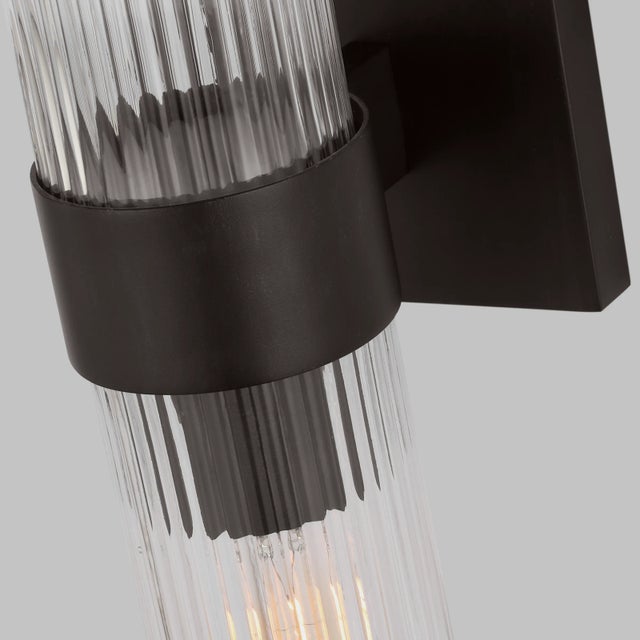 Metal Chapman & Myers by Visual Comfort Studio Geneva 1-Light Bath Vanity Sconce in Aged Iron For Sale - Image 7 of 9