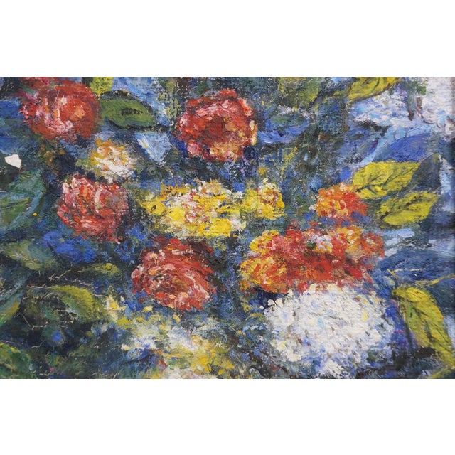 20th Century School Oil Painting "Bouquet De Fleurs" After Marc Chagall Framed For Sale - Image 12 of 12