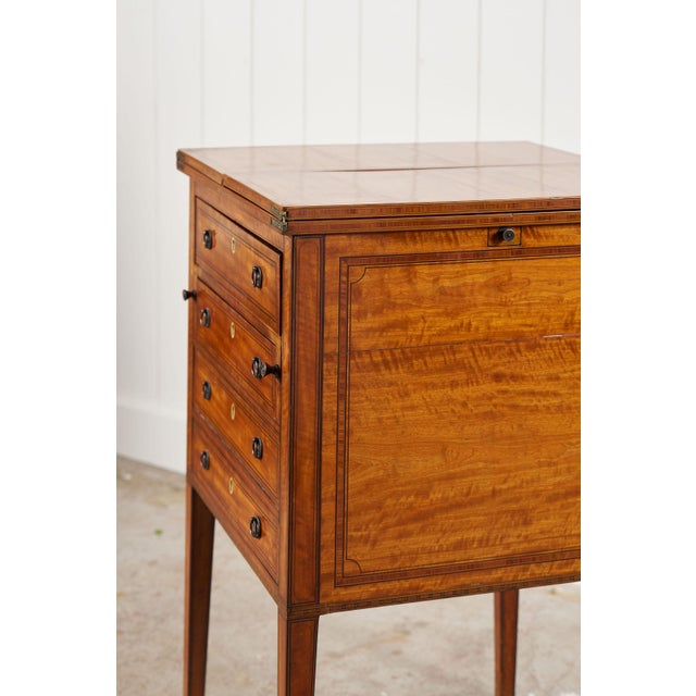 Early 19th Century Mahogany Inlaid Writing Cabinet For Sale - Image 13 of 15