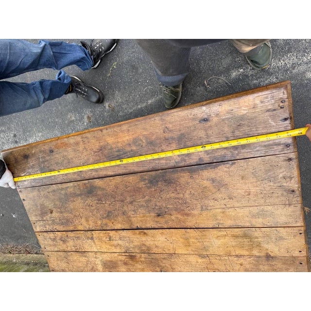 Brown Antique Early American Primetive Style 1 Drawer Table For Sale - Image 8 of 17