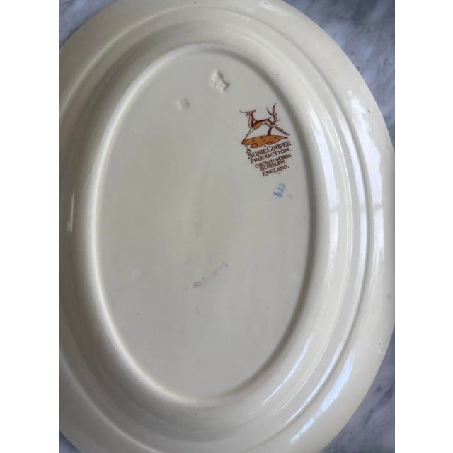 Art Deco Susie Cooper Art Deco Wedding Band Blue Striped Oval Platter For Sale - Image 3 of 4