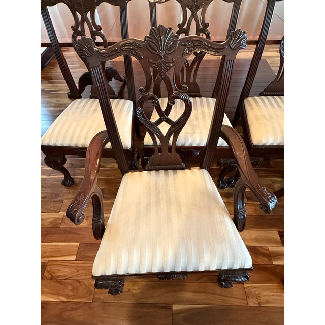 Late 20th Century Chippendale Mahogany Dining Table For Sale - Image 11 of 12