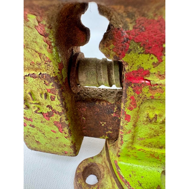 Vintage Columbian Bench Vise Cleveland Usa Layered Paint For Sale - Image 11 of 11