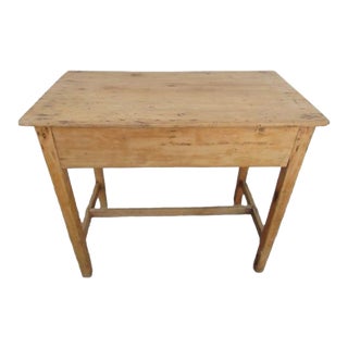 Antique English Rustic Pine Table For Sale