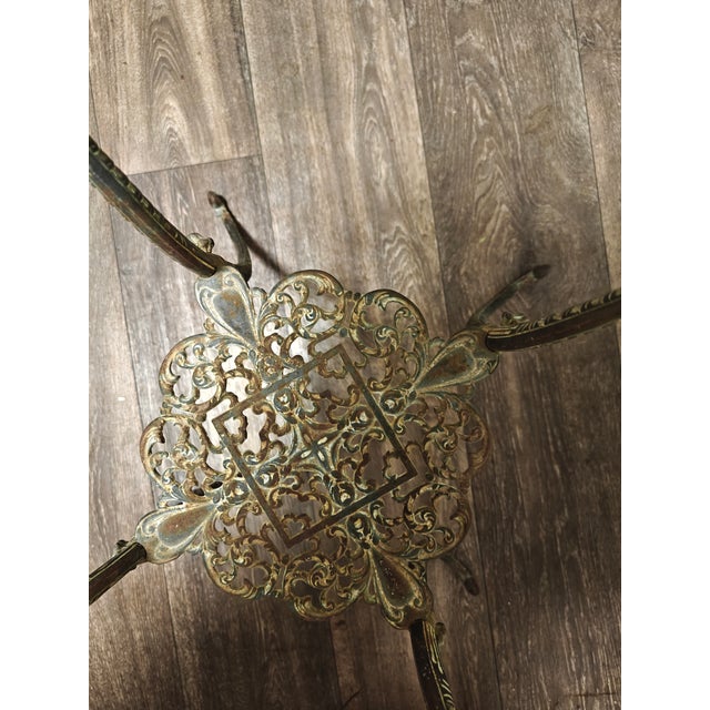 Victorian 1890's Nb&iw Victorian Dragon Head Cast Iron and Onyx Stand For Sale - Image 3 of 10