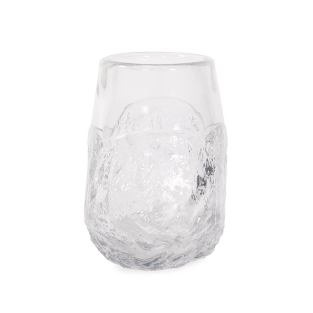 Portage Ice Clear Abstract Glass Vase- Short For Sale In Chicago - Image 6 of 11